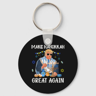 Make Hanukkah Great Again Trump Jewish Ugly Key Ring