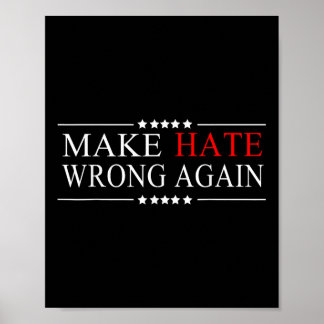 Make Hate Wrong Again Anti Trump Political Poster