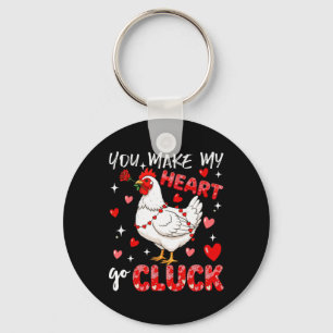 Make Heart Go Valentine's Day Cute Chicken Sound F Key Ring