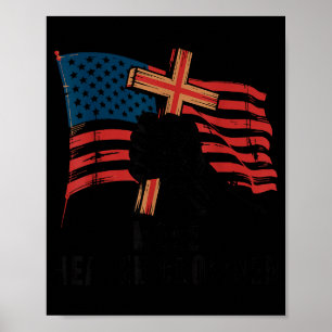 Make Heaven Crowded Christian Patriotic Cross Amer Poster