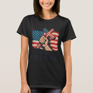 Make Heaven Crowded Christian Patriotic Cross Amer T-Shirt