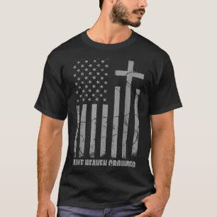 Make Heaven Crowded Usa American Flag Patriotic Ch T-Shirt