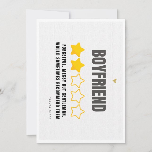 Make Him Laugh: Funny Boyfriend Card (Front)