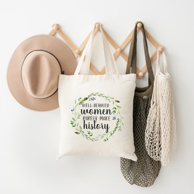 Make History | Floral Quote Tote Bag (Creator Uploaded)