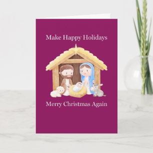 Make Holidays Merry Again Christian Nativity  Card