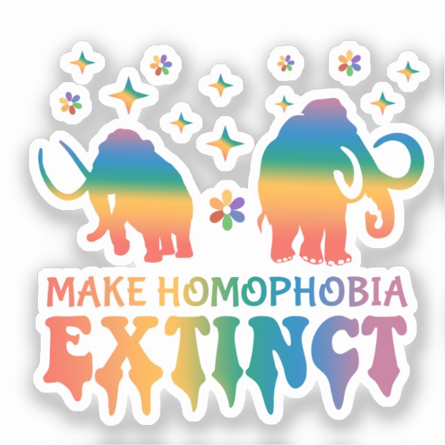 Make Homophobia Extinct – Rainbow Elephant LGBTQ (Front)