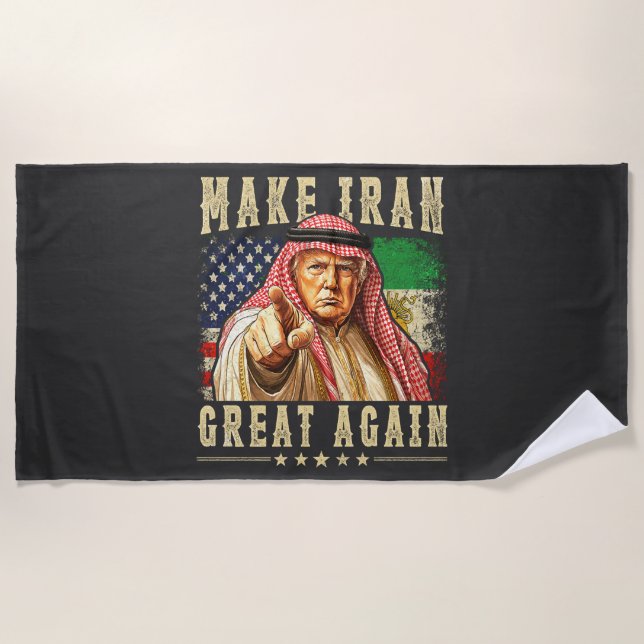 Make Iran Great Again Iranian Beach Towel (Front)