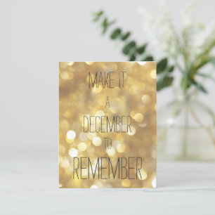 Make it a december to remember - Gold Glam Holiday Card