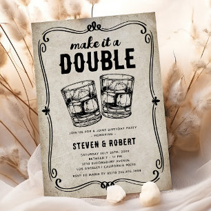Make It a Double Whiskey Birthday Invitation