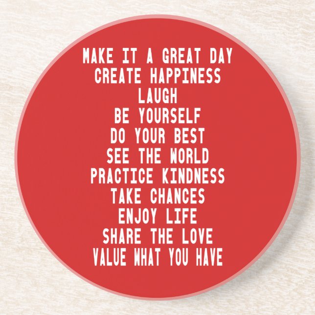 Make It A Great Day Graphic Design By Artinspired Coaster (Front)