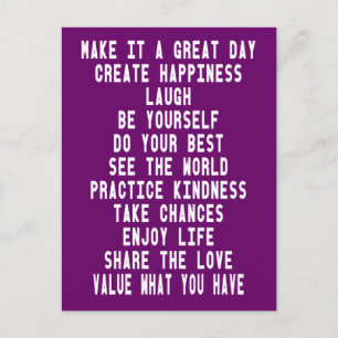 Make It A Great Day Graphic Inspirational Quotes Postcard