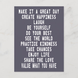 Make It A Great Day Typography Inspirational Quote Postcard