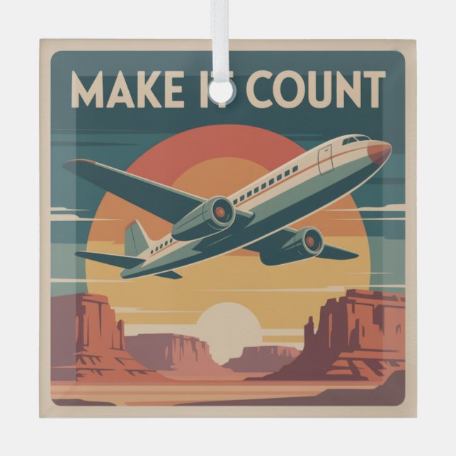 Make It Count Glass Tree Decoration (Front)
