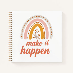 Make it happen, boho Goals and Dreams Journal
