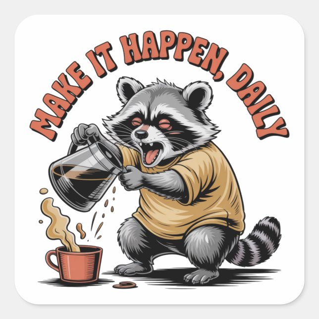 Make It Happen, Daily Square Sticker (Front)