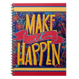 Make it Happen Fun Inspirivity Encouragement Notebook