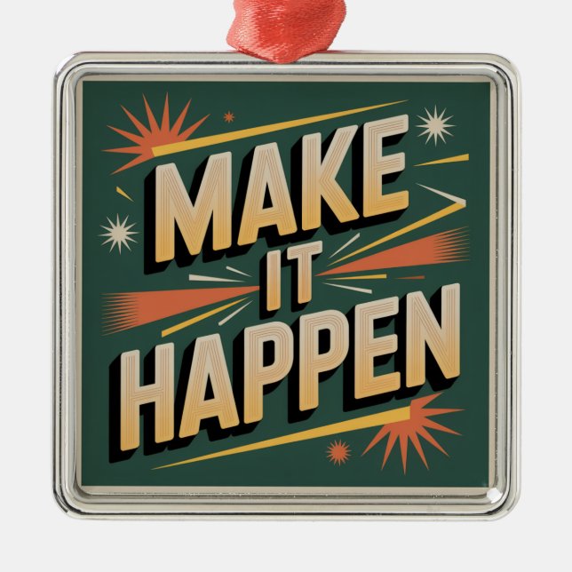 Make It Happen Metal Tree Decoration (Front)