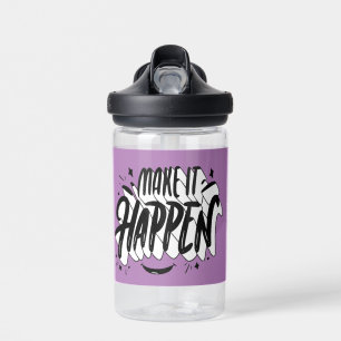 Make it Happen School Custom Name Smile Water Bottle