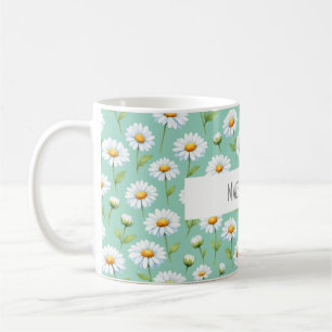 Make it happen - watercolor daisies coffee mug