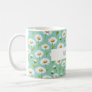 Make it happen - watercolor daisies coffee mug