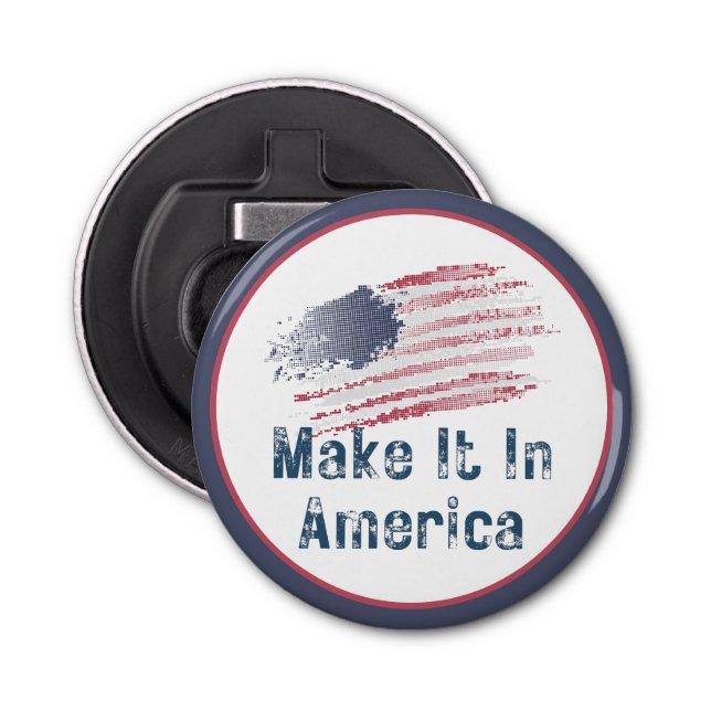 Make It In America Stylised Flag Bottle Opener (Front)