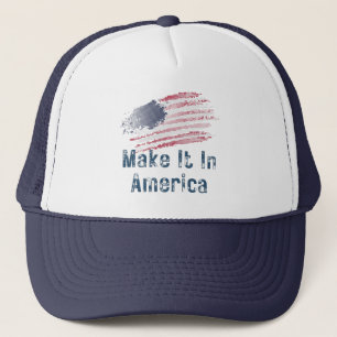 Make It In America Stylised Flag  Trucker Hat