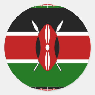 Make it Kenyan Beautiful Inspirational Flag Colour Classic Round Sticker