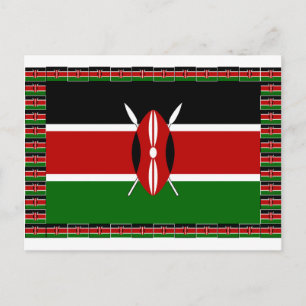 Make it Kenyan Beautiful Inspirational Flag Colour Postcard