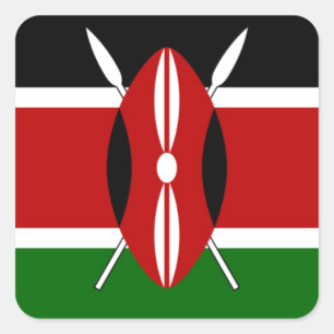 Make it Kenyan Beautiful Inspirational Flag Colour Square Sticker