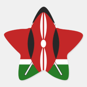Make it Kenyan Beautiful Inspirational Flag Colour Star Sticker
