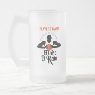 Make It Rain (Basketball) Frosted Glass Beer Mug