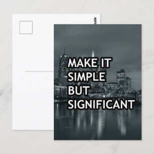 Make it simple but significant postcard