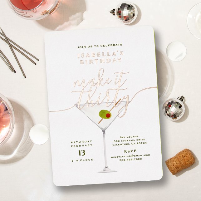 Make It Thirty Martini Birthday Party Rose Gold (Creator Uploaded)
