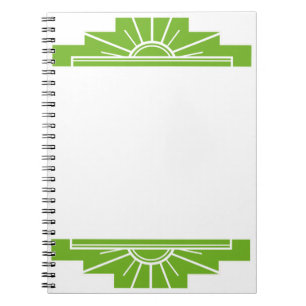 Make it YOUR own - Art Deco Sunburst: White & Lime Notebook