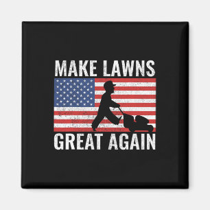 Make Lawns Great Again Funny Usa Lawn Mower Dad Ga Magnet