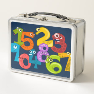  Make Learning Fun Numbers Themed School Metal Lunch Box