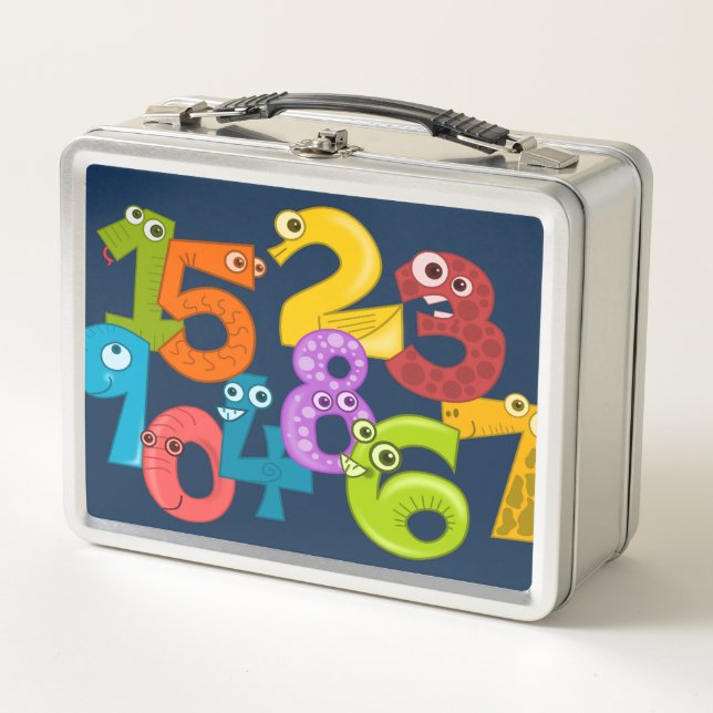  Make Learning Fun Numbers Themed School Metal Lunch Box (Front)