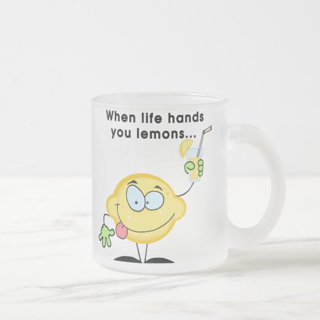 Make Lemonade Frosted Glass Coffee Mug (Right)
