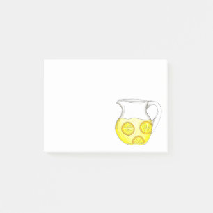 Make Lemonade Yellow Citrus Lemon Ade Pitcher Post-it Notes