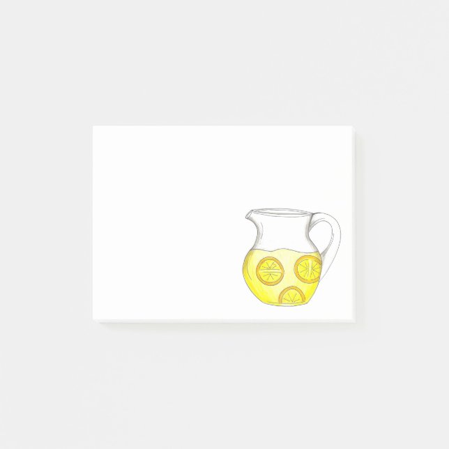 Make Lemonade Yellow Citrus Lemon Ade Pitcher Post-it Notes (Front)