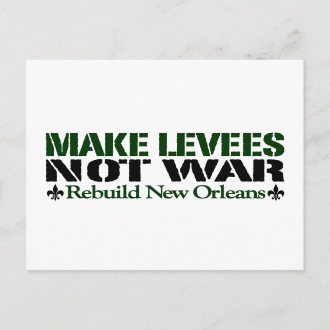 Make Levees Not War Postcard (Front)
