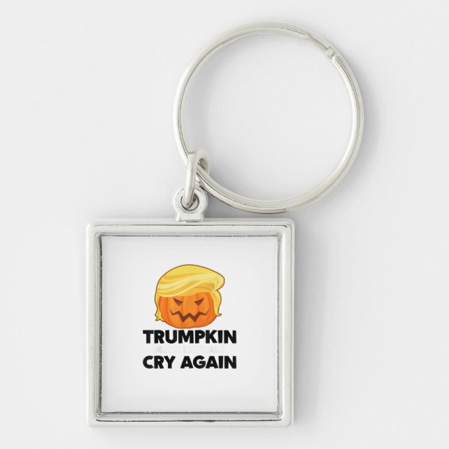 Make Liberals Cry Again Trumpkin Halloween Key Ring (Front)