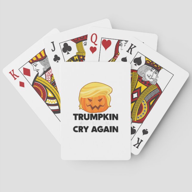 Make Liberals Cry Again Trumpkin Halloween Playing Cards (Back)