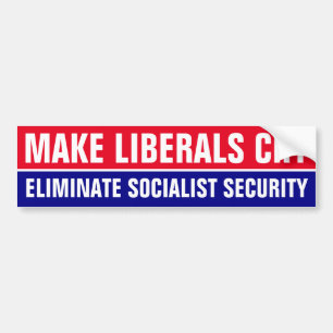 MAKE LIBERALS CRY, ELIMINATE SOCIAL SECURITY BUMPE BUMPER STICKER