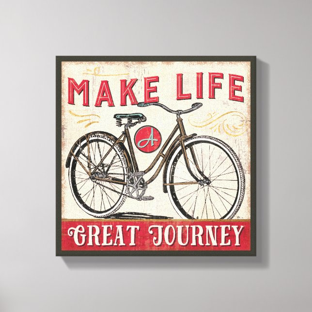 Make Life a Great Journey Quote Canvas Print (Front)