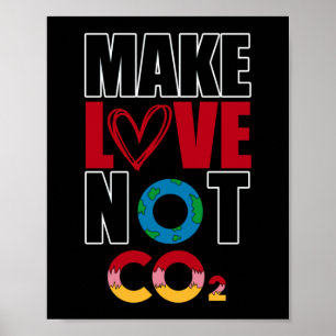 Make Love Not CO2 Climate Change Environment Poster