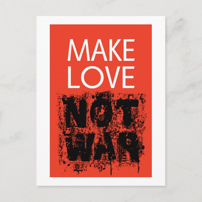 Make Love - Not Ugly War Postcard (Front)
