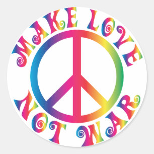 Make Love Not War Classic Round Sticker