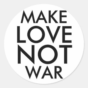 MAKE LOVE NOT WAR CLASSIC ROUND STICKER