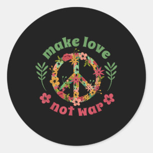 Make Love Not War Classic Round Sticker